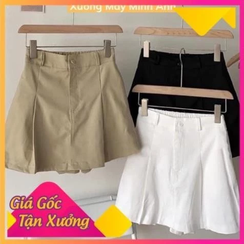 QUẦN GIẢ VÁY NỮ LƯNG CHUN CHẤT KAKI CÓ LÓT QUẦN BÊN TRONG SIÊU XINH MÃ 054_ FREE SHIP