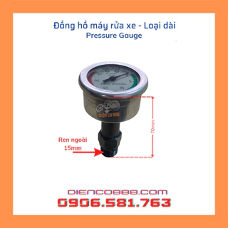 (Pressure Gauge) Đồng hồ đo áp lực máy rửa xe dài 70mm - Dùng được cho máy xịt mini và máy xịt dây đai cao áp