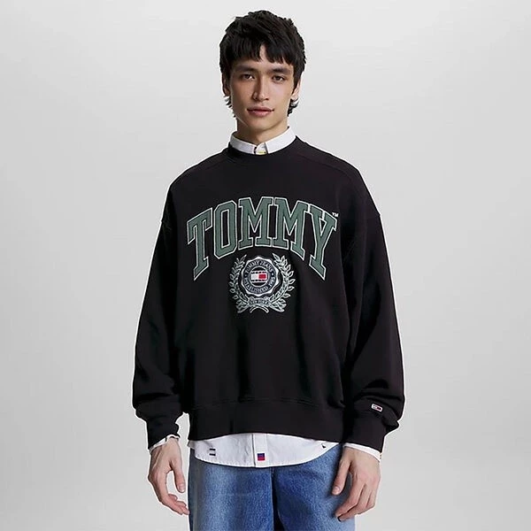 TOMMY HILFIGER - Áo Sweatshirt Nam Tay Dài Tjm Boxy College Graphic Crew DM0DM16804BDS