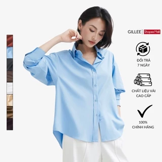 Áo sơ mi nữ dài tay GILLEE dáng oversized, sơ mi form rộng nhiều màu công sở vải kate Mỹ chống nhăn FAS291