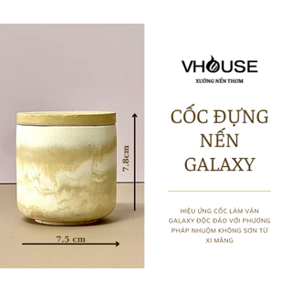 Cốc đựng nến bằng xi măng galaxy vân vàng 150gram