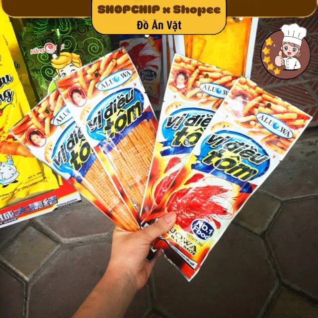 10 Gói Snack Tăm Cay Vị Tôm Điều Đặc Biệt🔥