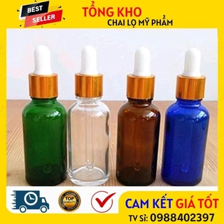 [RẺ VÔ ĐỊCH] Chai Lọ Chiết Serum ❤ [5ml,10ml,15ml,20ml,30ml] Chai Lọ Đựng Tinh Dầu Bóp Giọt Khoen Vàng, Bạc, Đen, Trắng