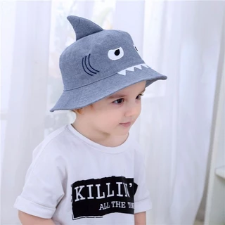 Mũ vành cho bé trai , Mũ cotton trẻ em Miller màu cá mập size từ 6 tháng đến 5 tuổi windybaby