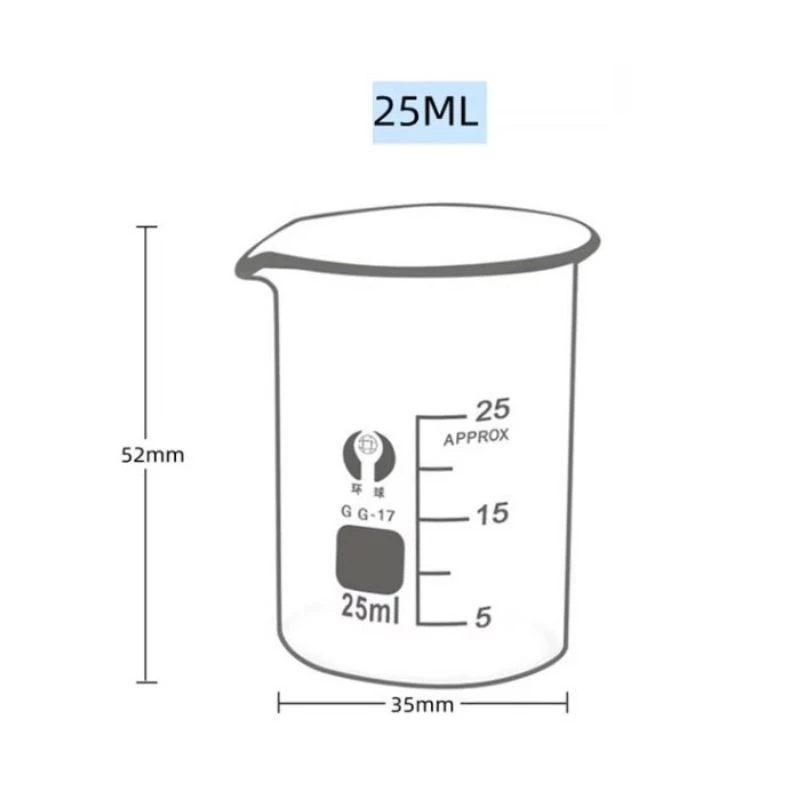 Cốc thủy tinh chia vạch chịu nhiệt 25ml