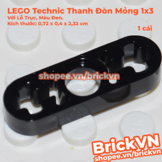 [1 Cái] LEGO Technic Thanh Đòn Mỏng 1x3 Với Lỗ Trục, Màu Đen ID 6331723 65123