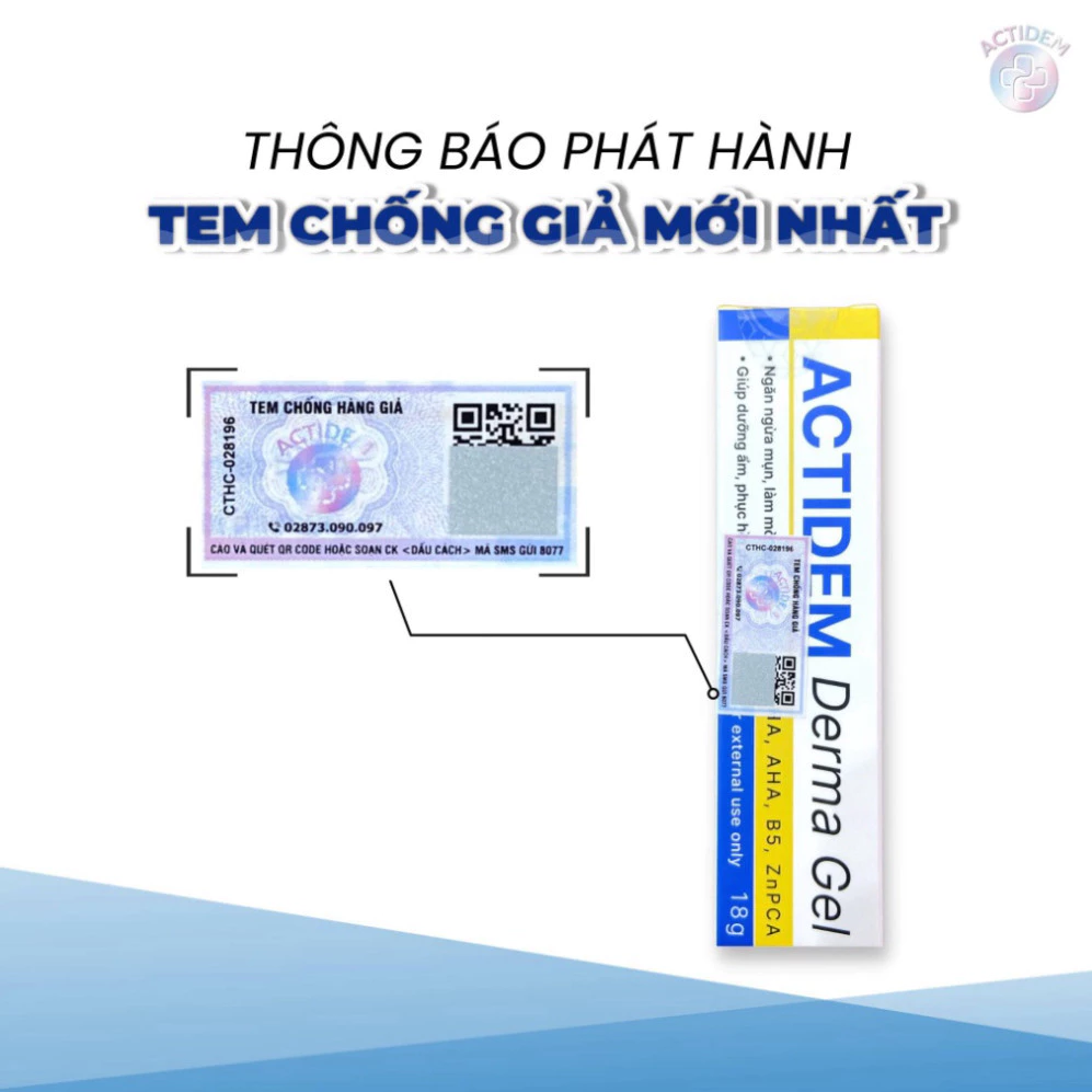 Actidem Derma Gel - Gel Giảm Mụn, Thâm, Dưỡng Ẩm Da - Phương Mai Store