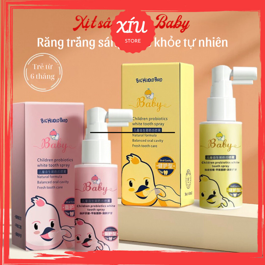 Xịt sâu răng làm trắng răng cho bé Baby bảo vệ lợi giúp răng chắc khỏe tránh tình trạng sâu răng ố vàng