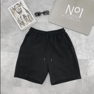 Quần short unisex nam nữ chất cotton cao cấp có dập gân ở giữa, chất Umi co giãn nhẹ, mặc thoải mái