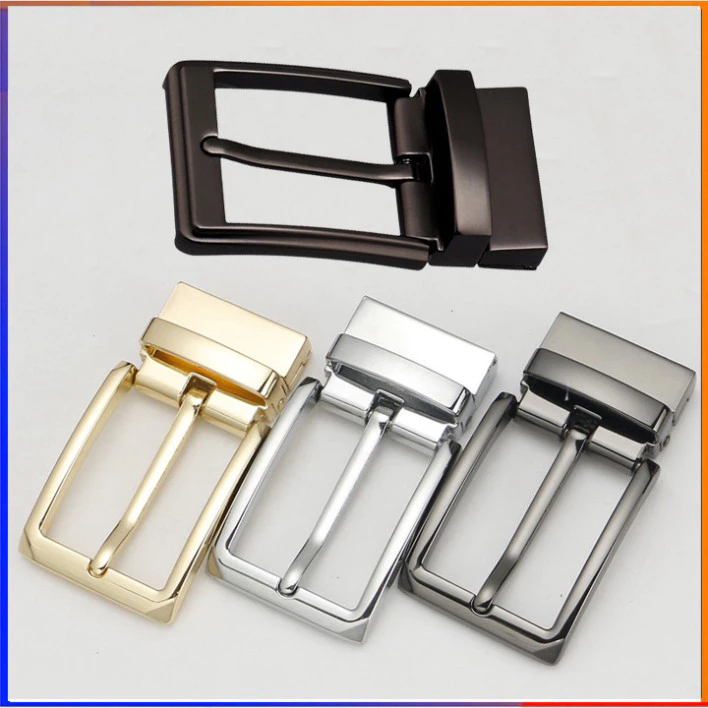 Đầu khóa kim dây thắt lưng bản rộng 3.2-3.4cm cho dây đục lổ, Mặt dây lưng nam nữ vuông chữ nhật hợp kim FERADO