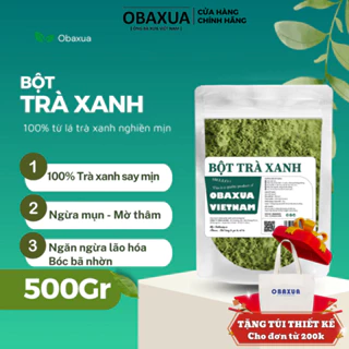 Bột trà xanh nguyên chất HK- Mặt nạ trà xanh đắp mặt giúp bóc bã nhờn, ngừa mụn, mờ thâm-HAKIMEX NATURAL SPA