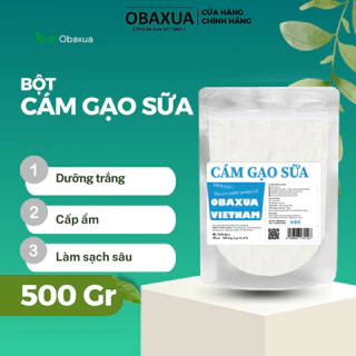 Bột cám gạo sữa [ 500Gr ] Obaxua nguyên chất hữu cơ- trắng da, dưỡng ẩm, mờ thâm sạm-Hakimex