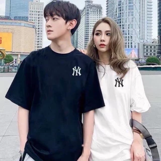 Áo thun trơn MLB NY thêu Logo xuất phông cotton sang xịn mịn