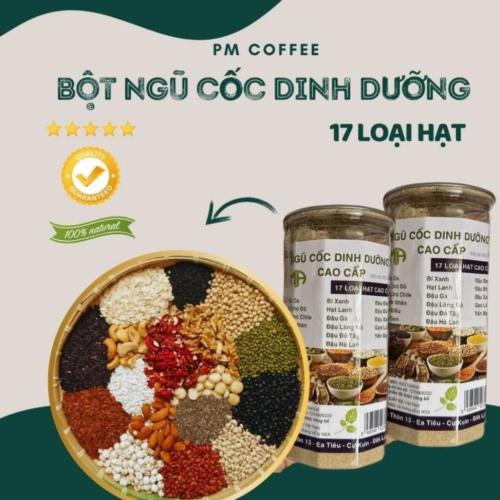 Bột Ngũ Cốc Dinh Dưỡng 17 Loại Hạt - PM - Hộp 500Gram