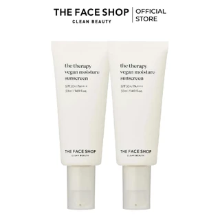 Combo 2 Tinh Chất Chống Nắng Thuần Chay THE FACE SHOP The Therapy Vegan Moisturizing Sun Serum Spf50+ Pa++++ 50ml