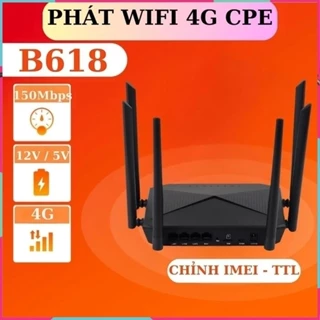 Cục phát wifi từ sim 4G, Cục phát wifi 4G LTE B618 có 4 cổng WAN/LAN, 6 ăngten dùng sim tiện lợi