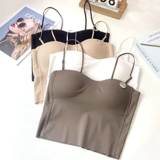 Liền Mạch Cố Định Cốc Camisole Nữ Bên Trong Trận Đấu Phù Hợp Với Đáy Mùa Hè Mỏng Phong Cách Một Mảnh Cốc Lưng Đẹp