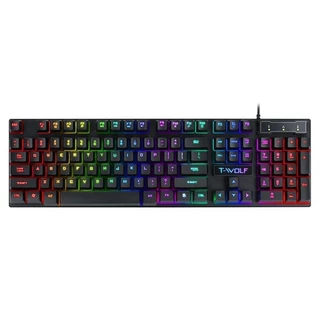 Bàn phím led game T Wolf T20 giả cơ keyboard có đèn 7 màu -Đẹp