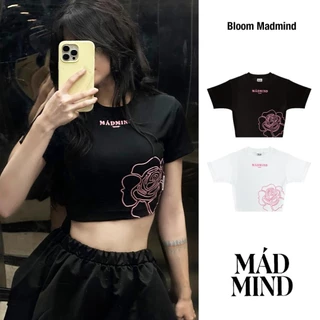 Áo Phông Croptop In Nổi Hoa Hồng Bloom Croptop Madmind Vải Thun Gân Cao Cấp, Form Ôm Body Sang Chảnh Gonz.brand