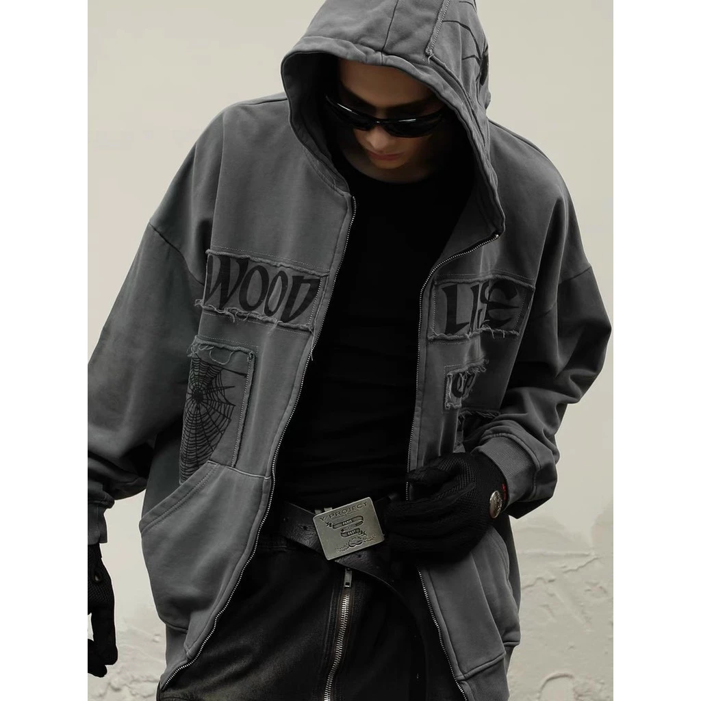 Áo Khoác Nỉ Hoodie Dáng Rộng In Hình NHỆN Cá Tính Phong Cách Đường Phố-fammilyshop