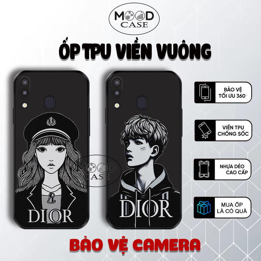 Ốp lưng Samsung M20 , M30 , M21 , M30s TPU cạnh vuông | MOOD case Ốp lưng bảo vệ camera