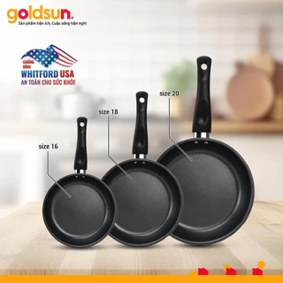 Chảo chống dính đáy từ 3 lớp chất liệu inox, nhiều kích cỡ (16/18/20/24/26/28cm) Goldsun GPA1400 BH 12 tháng