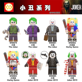 Tương thích với Lego Harley Quinn Villain Heath Ledger Khối xây dựng Minifigure Batman DC Đồ chơi lắp ráp siêu anh hùng