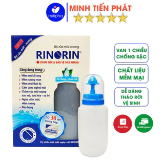 Bình rửa mũi xoang RINORIN kèm 30 gói muối, dùng cho mọi lứa tuổi 250ml chính hãng