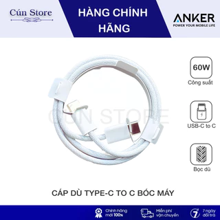 Cáp sạc nhanh Type-C to C bọc dù cho 15 zin bóc máy | Bảo hành 6 tháng