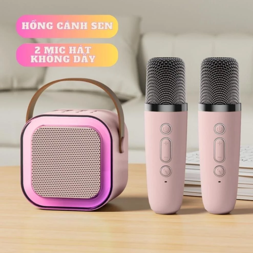 Loa Bluetooth K12 Kèm 2 Micro Không Dây Hát Karaoke Tại Nhà, Âm Thanh Hay Bass Cực Chuẩn