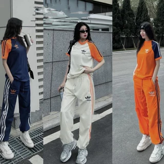 Bộ Cotton Adidas Phối Màu Cao Cấp Dáng Rộng Unisex - Bộ Thể Thao Adidas Nam Nữ Bùi Trà Hot Trend Boy Phố áo phô