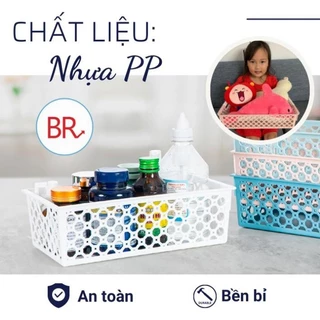 Khay nhựa chữ nhật, rổ nhựa B5, A4 Việt Nhật đa năng đựng tài liệu, đồ dùng văn phòng, học tập nhỏ gọn tiện lợi br01340