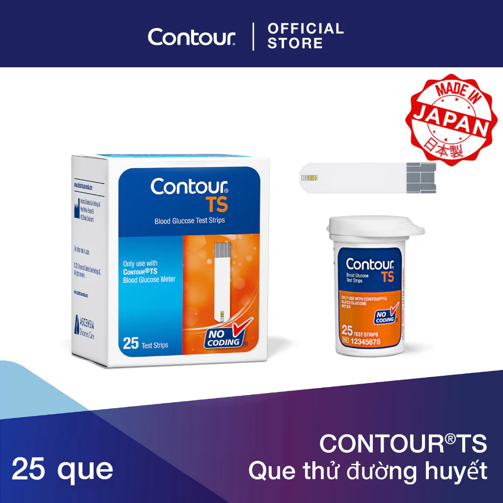 CONTOUR®TS Que thử đường huyết, 25 cái