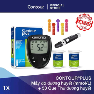 Máy đo đường huyết CONTOUR PLUS (mmol/L) và 50 Que thử đường huyết