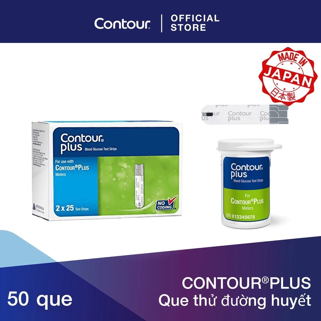 CONTOUR®PLUS Que thử đường huyết, 50 cái