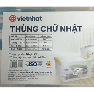 Thùng nhựa trong 25L Việt Nhật 41*31*24cm