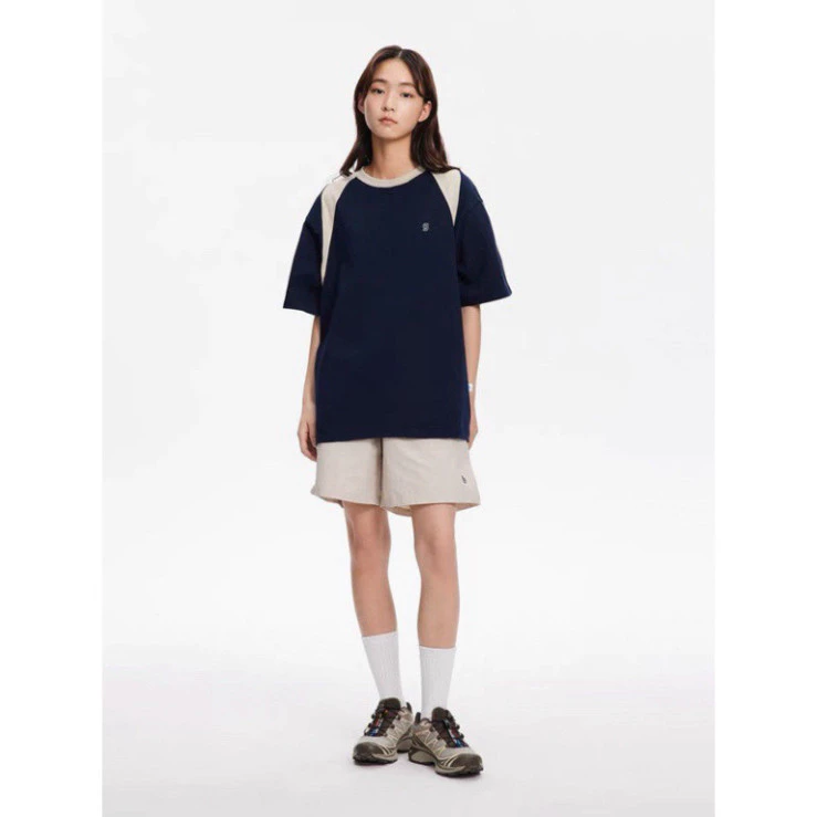 Áo thun Raglan chữ G, áo thun Nam Nữ Unisex Cotton Retro Hàn Quốc