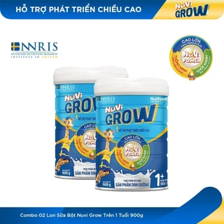 Combo 2 Sữa Bột Nuvi Grow Hỗ Trợ Tăng Chiều Cao 1+ Lon 900g (2 lon x 900g)