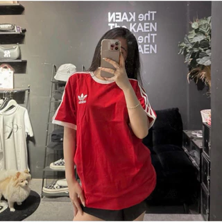 Áo Thun Adidas Logo Unisex Form Rộng Sọc Tay Phối Màu Đen Trắng, Áo Thun Adidass Nam Nữ Chất Cotton Mát Hotrend 2024