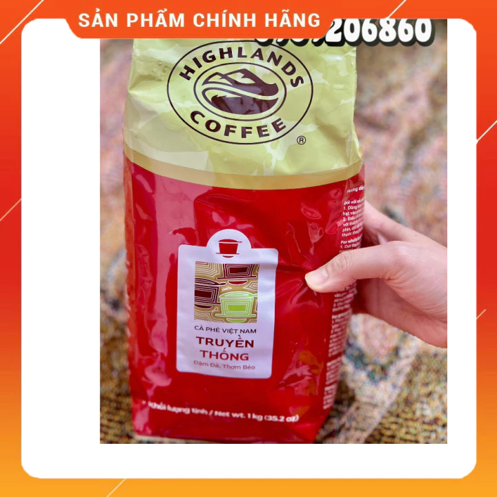 (Sỉ rẻ) Cà phê Highland Truyền thống 1KG/ Cà phê nguyên hạt Full City Roast 1KG (date mới)