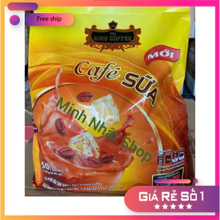 (Sỉ lẻ) Cà Phê Sữa Hòa Tan 3IN1 KING COFFEE - Túi 50 gói x 24g HSD: 2025 [tách lẻ có HĐ nhập]