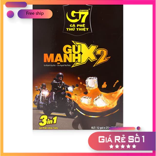 (Sỉ lẻ) Cà Phê Hoà Tan G7 3in1 Gu Mạnh X2 Hộp 12 Gói 25gr [tách lẻ có HĐ nhập]