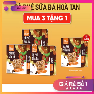 (Sỉ lẻ) [Combo 3 tặng 1] Cà phê sữa đá hoà tan The Coffee House (Hộp 10 gói x 22g) [tách lẻ có HĐ nhập]