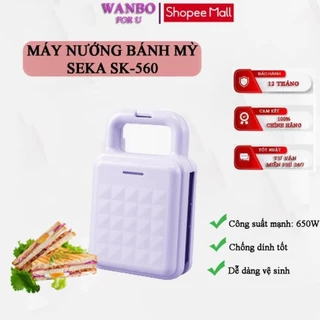 Máy Nướng Bánh Mì Sandwich SEKA SK560, Công Suất Mạnh 650W Kẹp Làm Nóng 2 Mặt Rán Trứng Làm Đồ Ăn Sáng Đa Năng, Tiện Lợi