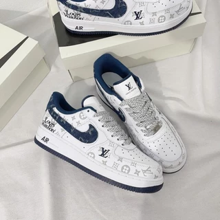 Giày_AF1 Lv Xanh Trắng,GIày_AF1 Lv Denim Bò Nam Nữ Cá Tính Thời Trang Mẫu Mới 2024 Full Box Bill