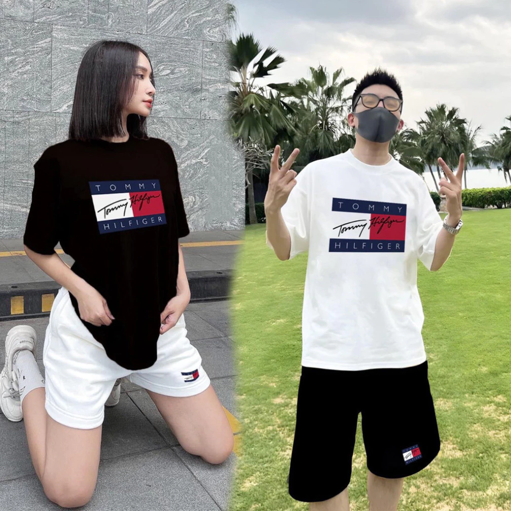 Bộ Thể Thao Nam TOMMY, Bộ Quần Áo Mùa Hè Phối Họa Tiết TOMMY Phong Cách Boy Phố Chất Cotton Cực Chất