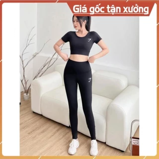 1 Hàng Mới 2023 Set thể thao tập gym yoga erobic nữ - bộ thể dục nữ áo dài tay dây lưng đan chéo bản to kết hợp quần dài