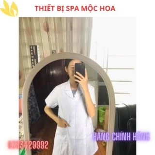 Áo Blouse Bác Sĩ Nữ Tay Ngắn Áo Choàng Dược Sĩ Áo Khoác Phòng Thí Nghiệm Dáng Dài Spa Phòng Thí Nghiệm