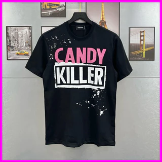 Áo phông nam nữ Premium Cotton DSQ in chữ Candy Killer vảy sơn loang cổ bo dày dặn boy phố thoitranghottrend 2024 89 ...