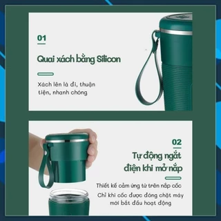 Máy xay sinh tố cầm tay mini METIS 6 lưỡi dung tích 300ml xay hoa quả, thực phẩm bảo hành 12 tháng